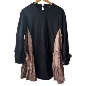 Strut‎ & Bolt Dress Women M Black Brown Copper Bow Prep Mini NWOT Fall Girly